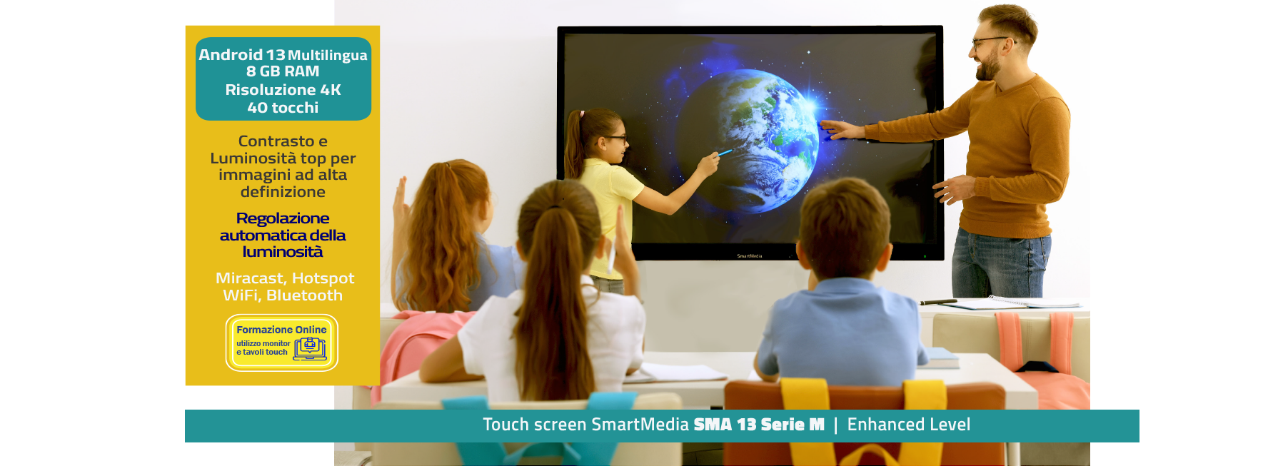 Monitor SMA 13 serie M - 65”, 75”, 86” 4K touch screen - 65”, 75”, 86” 4K touch screen