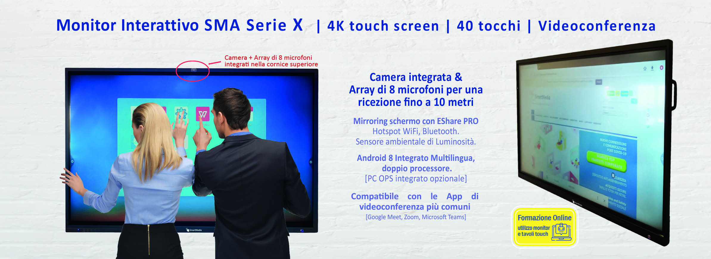 Lavagna Monitor touch screen SmartMedia SMA Series X