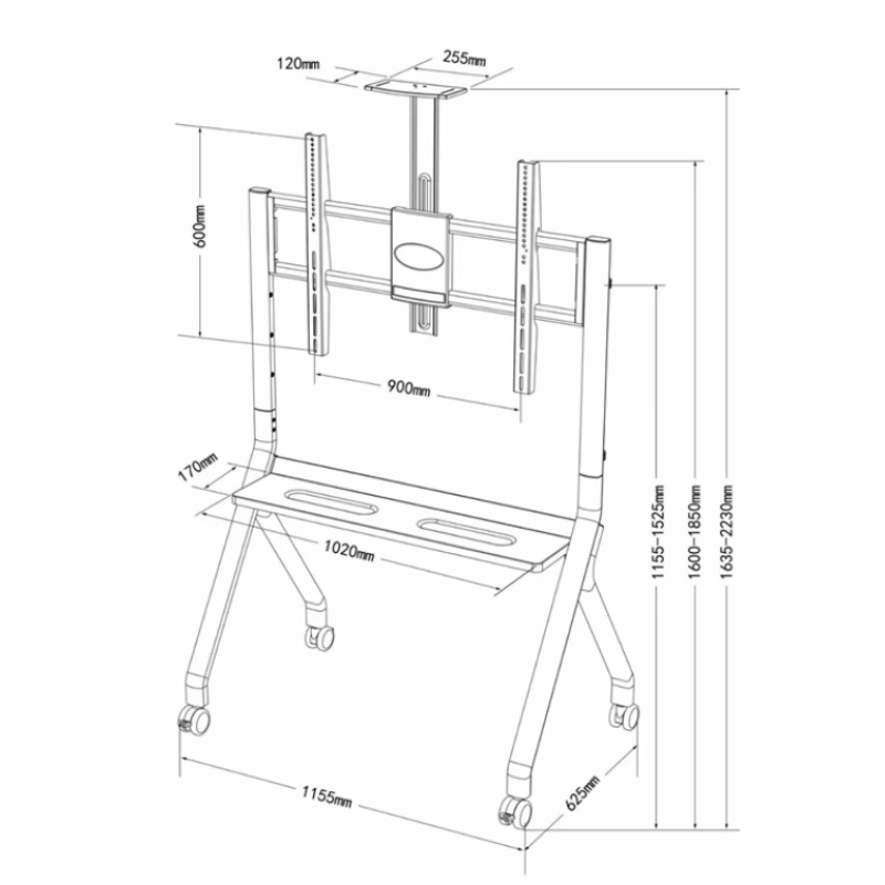 Trolley per monitor e TV TR-STAT SmartMedia